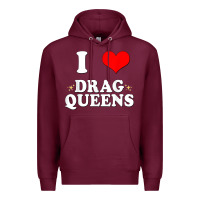 Burgundy i love drag queens  i heart drag queens t shirt Premium Hoodie - linhVisuals