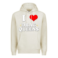 Oatmeal Heather i love drag queens  i heart drag queens t shirt Premium Hoodie - linhVisuals