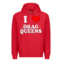 Red i love drag queens  i heart drag queens t shirt Premium Hoodie - linhVisuals