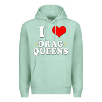 Seafoam i love drag queens  i heart drag queens t shirt Premium Hoodie - linhVisuals