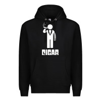 Black cigar smoker Premium Hoodie - linhVisuals