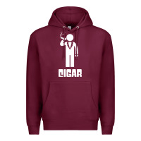 Burgundy cigar smoker Premium Hoodie - linhVisuals