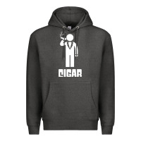 Charcoal Heather cigar smoker Premium Hoodie - linhVisuals