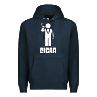 Navy cigar smoker Premium Hoodie - linhVisuals