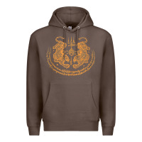 Coffee twin tiger sak yant tattoo muay thai thailand martial art tank top Premium Hoodie - linhVisuals