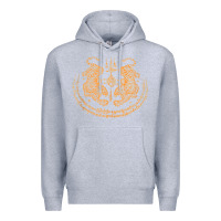 Heather Grey twin tiger sak yant tattoo muay thai thailand martial art tank top Premium Hoodie - linhVisuals