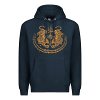 Navy twin tiger sak yant tattoo muay thai thailand martial art tank top Premium Hoodie - linhVisuals