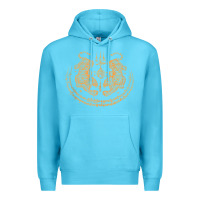 Ocean Blue twin tiger sak yant tattoo muay thai thailand martial art tank top Premium Hoodie - linhVisuals