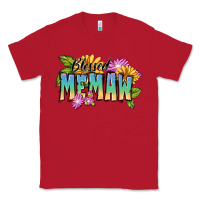 Red Blessed memaw Mother's Day Classic Tee - FaDigitalArtStudio