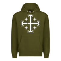 Army Green crusader cross of jerusalem knights templa Premium Hoodie - linhVisuals