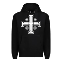 Black crusader cross of jerusalem knights templa Premium Hoodie - linhVisuals