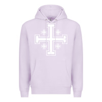 Lilac crusader cross of jerusalem knights templa Premium Hoodie - linhVisuals