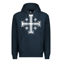 Navy crusader cross of jerusalem knights templa Premium Hoodie - linhVisuals