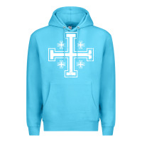 Ocean Blue crusader cross of jerusalem knights templa Premium Hoodie - linhVisuals