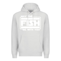 Dove Grey May The Fish Be With You Fishing3 Premium Hoodie - linhVisuals