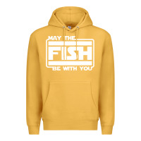 Mustard May The Fish Be With You Fishing3 Premium Hoodie - linhVisuals