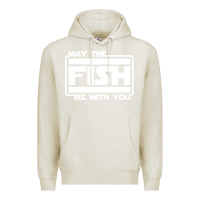 Oatmeal Heather May The Fish Be With You Fishing3 Premium Hoodie - linhVisuals