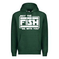Sports Green May The Fish Be With You Fishing3 Premium Hoodie - linhVisuals