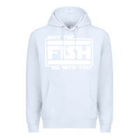 White May The Fish Be With You Fishing3 Premium Hoodie - linhVisuals