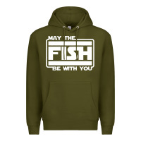 Army Green May The Fish Be With You Fishing3 Premium Hoodie - linhVisuals
