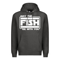 Charcoal Heather May The Fish Be With You Fishing3 Premium Hoodie - linhVisuals