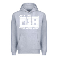 Heather Grey May The Fish Be With You Fishing3 Premium Hoodie - linhVisuals