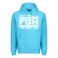 Ocean Blue May The Fish Be With You Fishing3 Premium Hoodie - linhVisuals