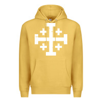 Antique Gold crusader cross of jerusalem Premium Hoodie - linhVisuals