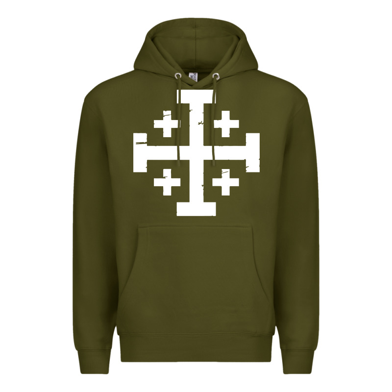 Crusader Cross Of Jerusalem Premium Hoodie by linhVisuals | Teevron