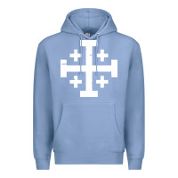 Colony Blue crusader cross of jerusalem Premium Hoodie - linhVisuals