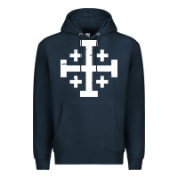 Navy crusader cross of jerusalem Premium Hoodie - linhVisuals