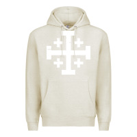 Oatmeal Heather crusader cross of jerusalem Premium Hoodie - linhVisuals
