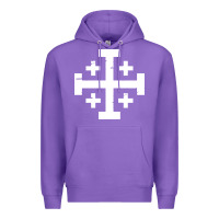Purple crusader cross of jerusalem Premium Hoodie - linhVisuals