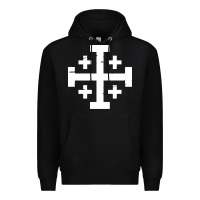 Black crusader cross of jerusalem Premium Hoodie - linhVisuals