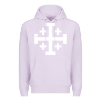 Lilac crusader cross of jerusalem Premium Hoodie - linhVisuals