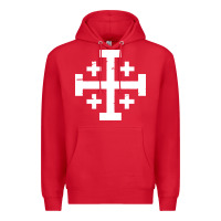 Red crusader cross of jerusalem Premium Hoodie - linhVisuals