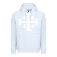 White crusader cross of jerusalem Premium Hoodie - linhVisuals