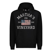 Black martha's vineyard massachusetts american flag usa vintage pullover hoo Premium Hoodie - linhVisuals
