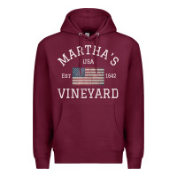 Burgundy martha's vineyard massachusetts american flag usa vintage pullover hoo Premium Hoodie - linhVisuals