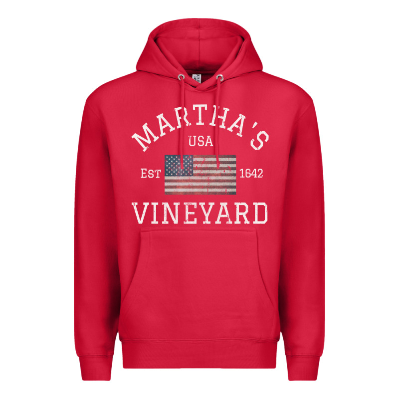 Martha's Vineyard Massachusetts American Flag Usa Vintage Pullover Hoo Premium Hoodie by linhVisuals | Teevron