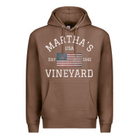 Chestnut martha's vineyard massachusetts american flag usa vintage pullover hoo Premium Hoodie - linhVisuals