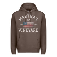 Coffee martha's vineyard massachusetts american flag usa vintage pullover hoo Premium Hoodie - linhVisuals