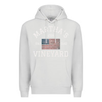 Dove Grey martha's vineyard massachusetts american flag usa vintage pullover hoo Premium Hoodie - linhVisuals
