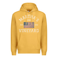 Mustard martha's vineyard massachusetts american flag usa vintage pullover hoo Premium Hoodie - linhVisuals