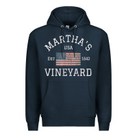 Navy martha's vineyard massachusetts american flag usa vintage pullover hoo Premium Hoodie - linhVisuals