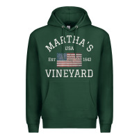 Sports Green martha's vineyard massachusetts american flag usa vintage pullover hoo Premium Hoodie - linhVisuals