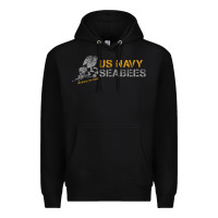 Black us navy seabees we build, we fight us navy sweatshirt Premium Hoodie - linhVisuals