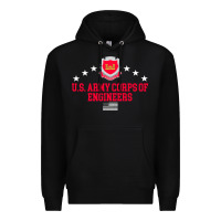 Black us army corps of engineers (usace) pullover hoodie Premium Hoodie - linhVisuals