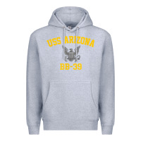 Heather Grey uss arizona bb 39 battleship t shirt Premium Hoodie - linhVisuals