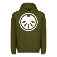 Army Green distressed midi plug synthesizer Premium Hoodie - linhVisuals